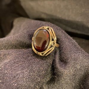 Sterling silver cherry Amber ring size 8